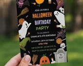 Editable Halloween Birthday Party Invitation Template (Instant Download)