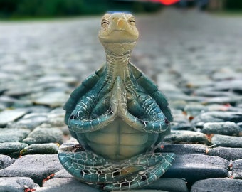 Calming Anti-Anxiety Zen Meditating Turtle Peaceful Sea Turtle Statue Garden Home Office Decor Meditation Ornament Gifts