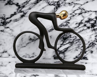 Minimalist Modern Art Bicycle Statue Biking Sculpture Abstract Figurine Home Office Decor