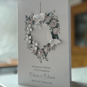 Carte de mariage personnalisée faite main pour son beau-fils et sa belle-fille, carte de mariage de félicitations, carte de mariage de luxe, carte de mariage des jeunes mariés.