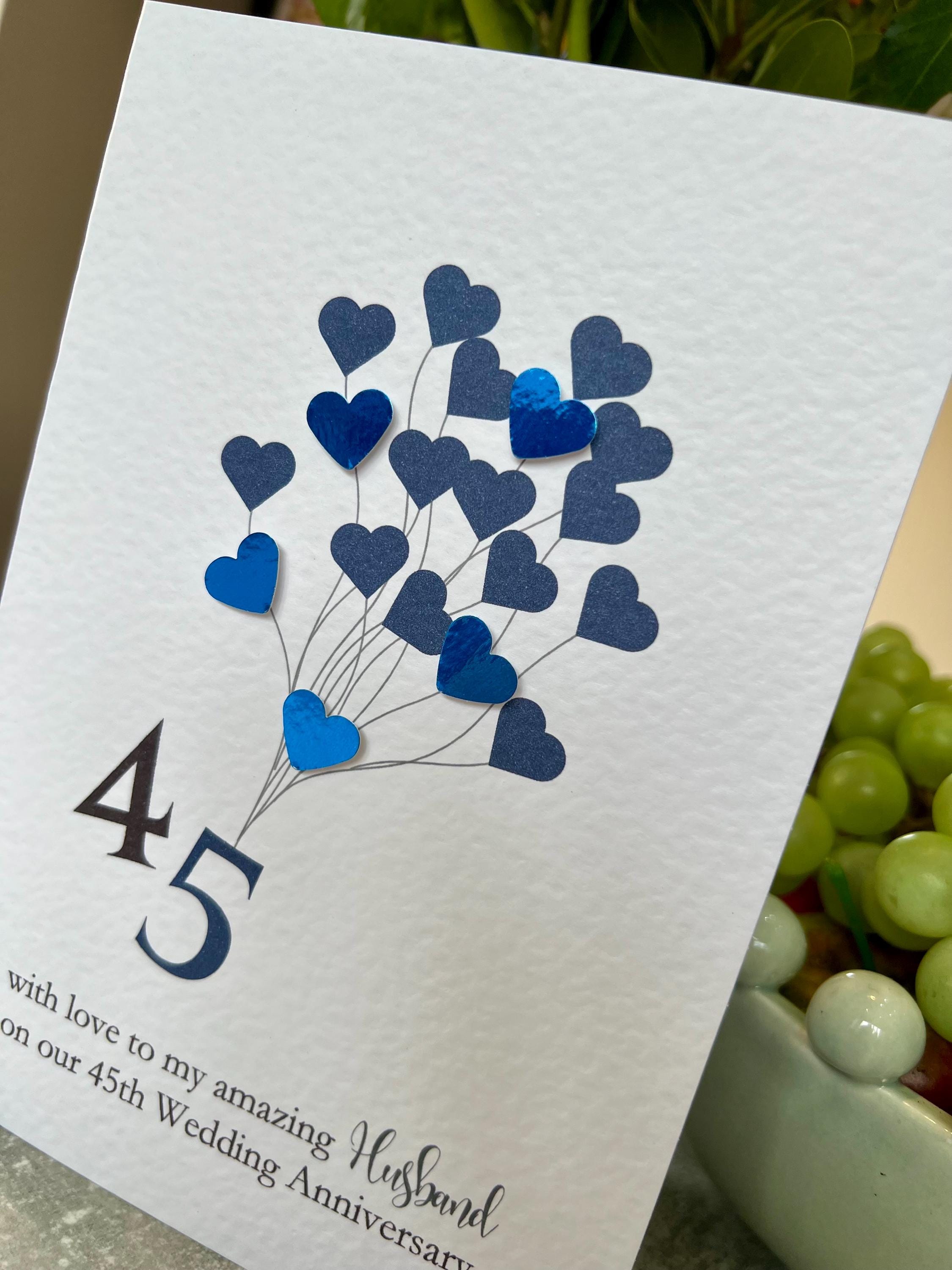 Sapphire Anniversary Card. Husband 45th Wedding Anniversary Card ...