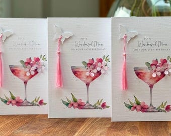 Sottobicchiere In MDF Lucido Happy 80th Birthday Mum, Con Motivo Floreale, 9x9 Cm, Regalo Per La Mamma - 2