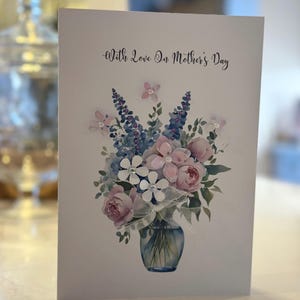 Cartão de buquê floral para o dia das mães, flores 3D rosa feitas à mão, cartão especial para o dia das mães, cartão de luxo, cartão de lembrança, dia das mães de qualidade