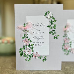 Carte d'anniversaire de 50 ans, carte de 50 ans, carte de 50 ans, carte de fille personnalisée, carte de tout âge. Carte sur mesure
