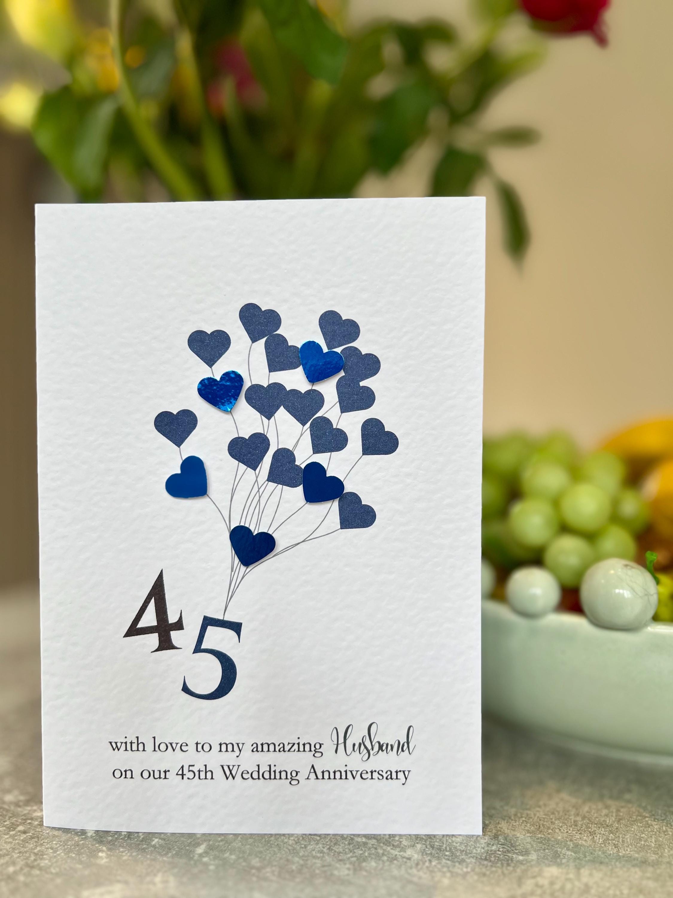 Sapphire Anniversary Card. Husband 45th Wedding Anniversary Card ...