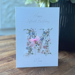 Carte personnalisée d'anniversaire de maman, 40e, 50e, 60e, 70e, 80e, 90e carte de maman, carte d'anniversaire de maman, carte faite main, carte spéciale de maman.
