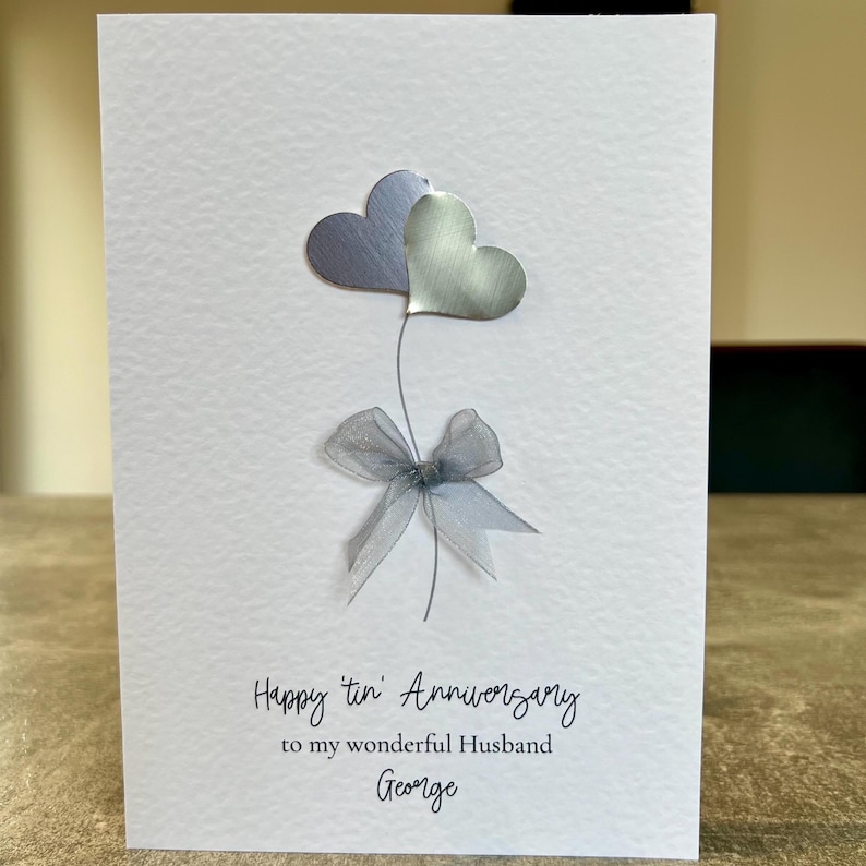 Husband 10th Wedding Anniversary Card. Real Tin Anniversary Card ...