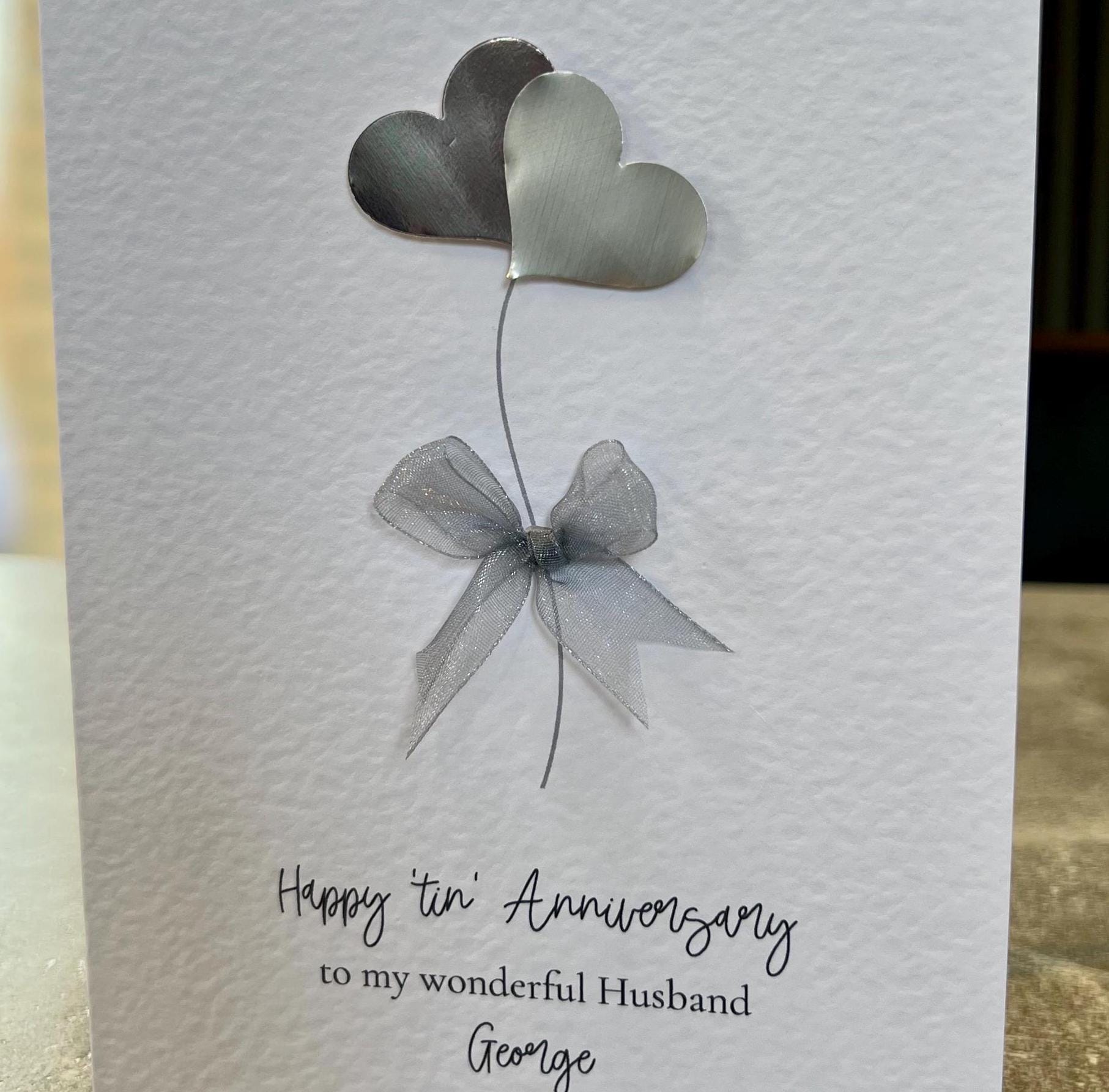 Husband 10th Wedding Anniversary Card. Real Tin Anniversary Card ...