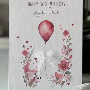 Personalised 40th, birthday name card, pretty card, Daughter birthday, Friend birthday, Sister birthday, 3D Handmade, Female 40th card