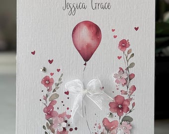 Personalised 40th, birthday name card, pretty card, Daughter birthday, Friend birthday, Sister birthday, 3D Handmade, Female 40th card
