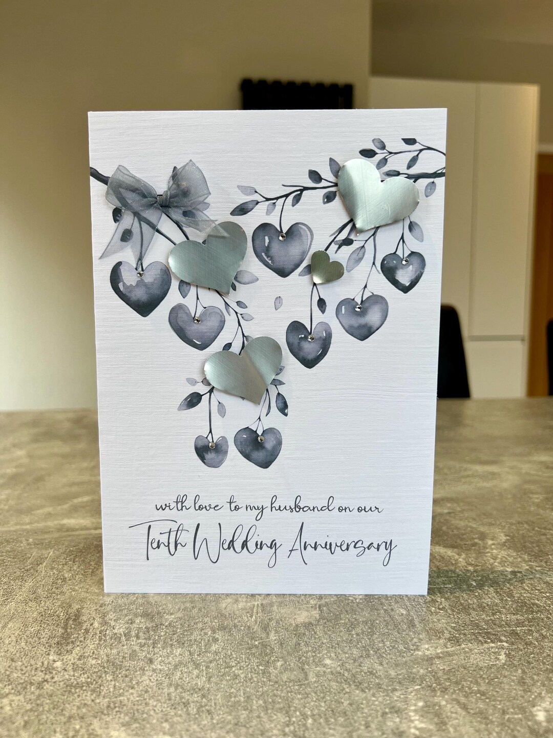 Husband 10th Wedding Anniversary Card. Real Tin Anniversary Card ...
