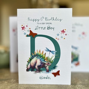 6e anniversaire personnalisé, jolie carte, anniversaire de petit garçon, anniversaire de petit-fils, de fils, 6e anniversaire, carte initiale, carte 3D faite main