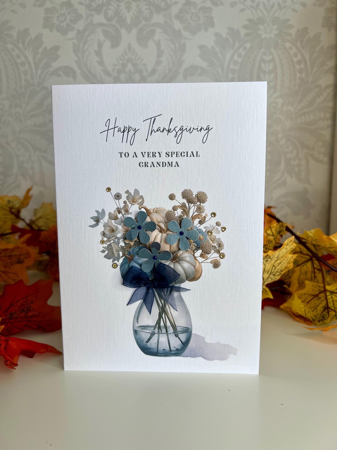 Grandma Thanksgiving Card, Thanksgiving Card, Contemporary Handmade ...