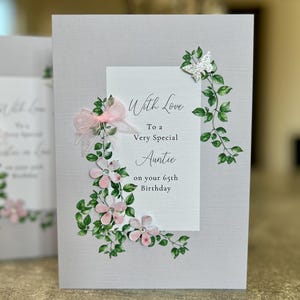 65e carte d'anniversaire de tante, 40e, 50e, 60e, 70e, 80e carte de tante, soixantième anniversaire de tante, carte de 60e anniversaire, carte de tante faite main