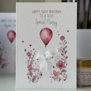 Cartão de aniversário personalizado para babá, aniversário de babá, 50º, 60º, 70º aniversário de babá, etc., vovó, vovó, Nan & Nanna. Cartão personalizado para avó.