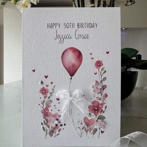 Personalisierte 50.Geburtstagskarte, 50.Geburtstagskarte, fünfzigste Karte personalisiert. "50th Happy Birthday, ""50th Happy Birthday"", handgemachte Luxus Karte, jedes Alter."