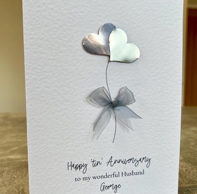 Husband 10th Wedding Anniversary Card. Real Tin Anniversary Card ...