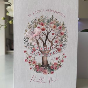 Carte d'anniversaire fille, carte d'anniversaire fille personnalisée. Carte faite main pour fille, carte belle fille, carte fille tout âge