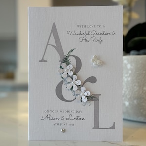 Biglietto di nozze personalizzato fatto a mano per nipote. Meraviglioso nipote e sua moglie. Biglietto di nozze per nipote. Biglietto di nozze di lusso.