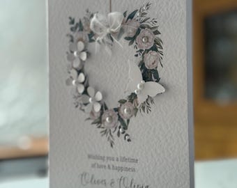 Personalised Handmade Son & Daughter-in-law Wedding Card, Congratulations Wedding Card, Luxury Wedding Card, Bride and Groom Wedding Card.