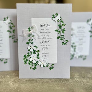 Carte de mariage personnalisée faite main pour petit-fils et sa femme, carte de mariage de félicitations, carte de mariage de luxe, carte de mariage des jeunes mariés.
