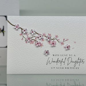 Gepersonaliseerde verjaardagskaart, mooie roze kaart, verjaardag dochter, verjaardag vriend, verjaardag zus, naamkaart, eerste kaart, handgemaakt