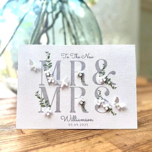 Carte de mariage personnalisée faite main pour son beau-fils et sa belle-fille, carte de mariage de félicitations, carte de mariage de luxe, jeunes mariés, nouveaux M. et Mme
