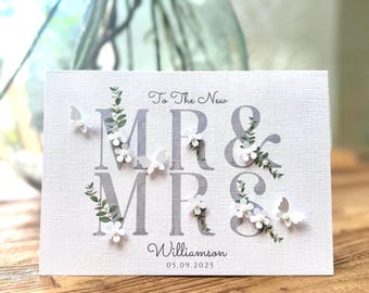 Personalised Handmade Son & Daughter-in-law Wedding Card, Congratulations Wedding Card, Luxury Wedding Card, Bride and Groom, New Mr and Mrs