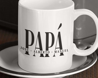 Taza para papá personalizada Vaso Día del Padre Tazón para papá Taza elegante de café para Padre de Familia