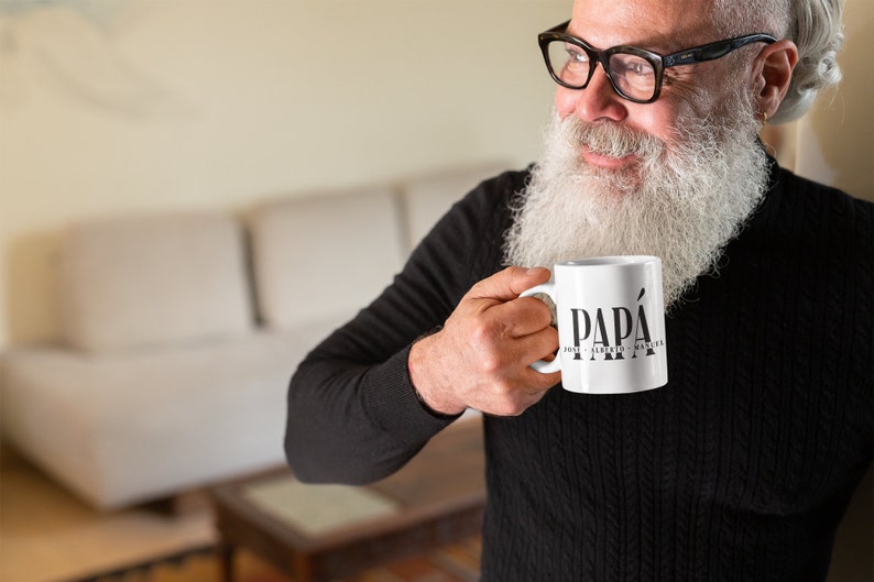 Taza para papá personalizada Vaso Día del Padre Tazón para papá Taza elegante de café para Padre de Familia imagen 5