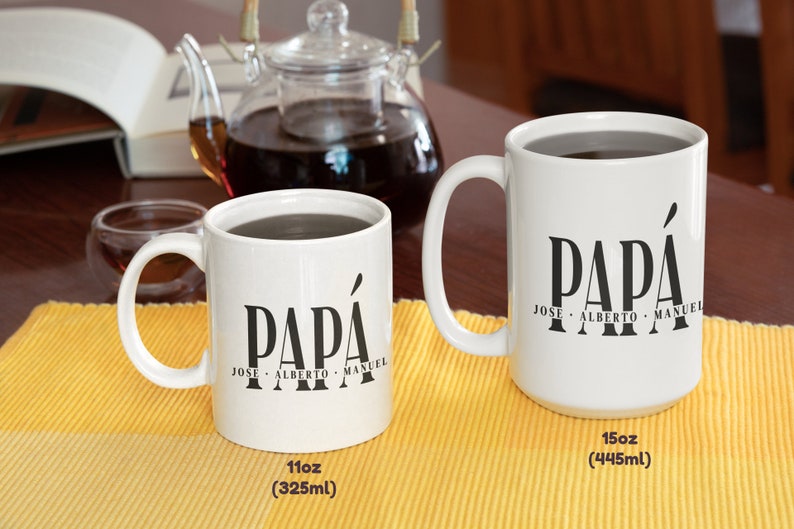 Taza para papá personalizada Vaso Día del Padre Tazón para papá Taza elegante de café para Padre de Familia imagen 7