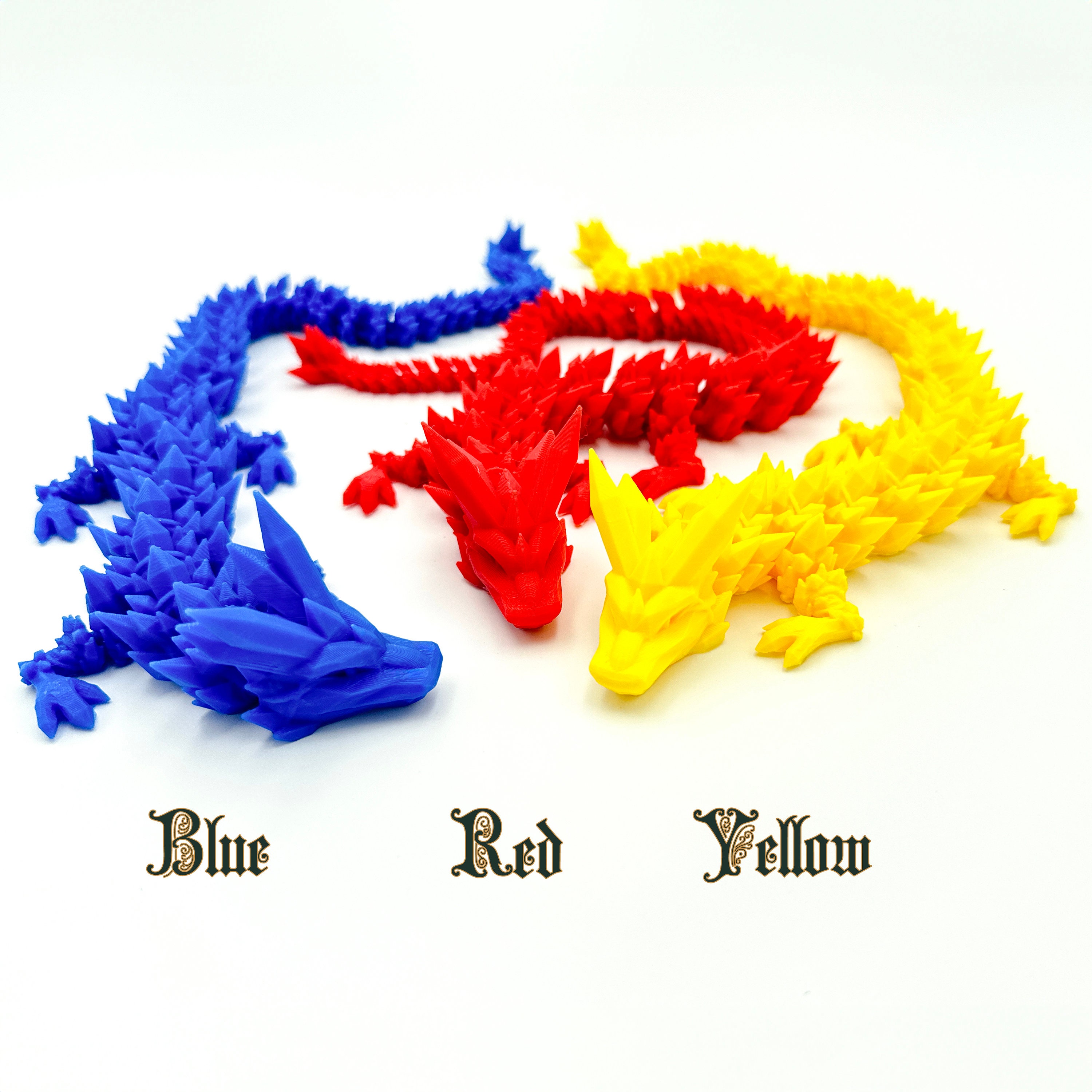 Dragoncrystal Dragon3d Printed Dragonarticulated Dragon3d Printed Sensory Stress Fidget