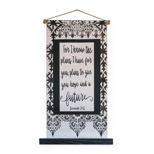 Biblical wall scroll/Christian wall scroll/Find Hope in God&#39;s Plan/
