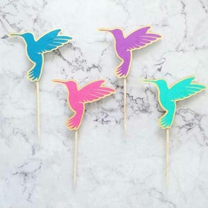 Hummingbird Cupcake Toppers