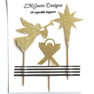 Manger Scene Cupcake Toppers