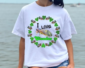 Cicada Love 2024 Cotton Tee, Cicada Spring/Summer 2024 Shirt, Cicada Lover Shirt Funny, 2024 Cicada Emergence Tshirt, I Love Cicadas Tshirt