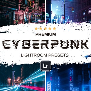 16 CYBERPUNK Lightroom Presets Night City Dark Moody Blogger Instagram Filters Neon Black Preset Instant Digital Download