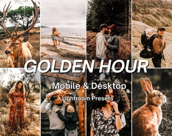 21 Golden Hour Lightroom Preset Pack | Warm Rustic Presets, Sunny Outdoor Filters, Family Photos | Photo Editing for Desktop & Mobile
