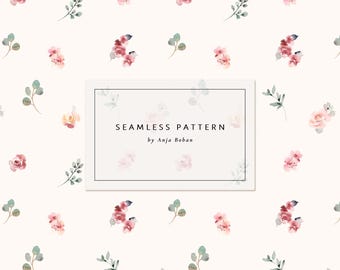 Diseño floral sin costuras, diseño de tela con flores de primavera, estilo shabby chic, DESCARGA DIGITAL