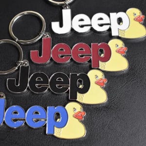 Jeep metal keychain with rubber duck