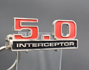 Ford 5.0L Interceptor emblem keychain