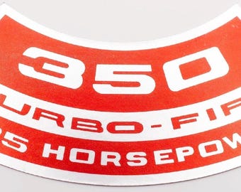 350 Turbo-Fire 325 Horsepower Decal for Chevy car Air Cleaner