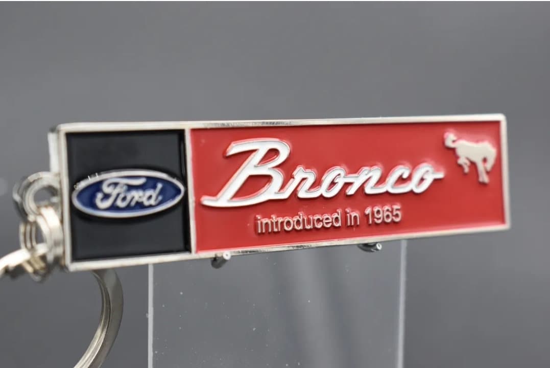 Ford Bronco keychains. Single sided, 3mm thick painted metal keychain- 16