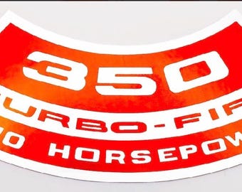 350 TurboFire 370 Horsepower Decal for Corvette Camaro Chevelle Air Cleaner