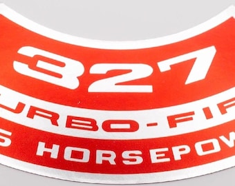 327 Turbo-Fire 325 Horsepower Decal for Chevy car Air Cleaner