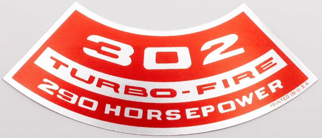 302 Turbo-fire 290 Horsepower Decal for Chevy Car Air Cleaner - Etsy