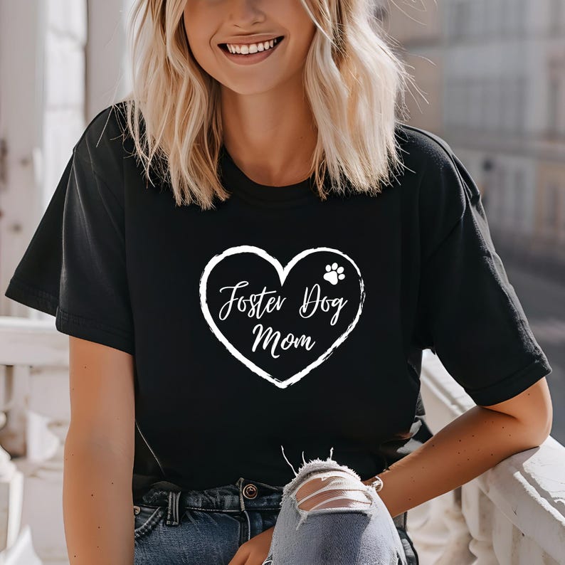 Foster Dog Mom Shirt, Rescue Dog TShirt, Animal Rescue Foster Mom Shirts for Women, Chihuahua Pit Bull Dog Frenchie Beagle Greyhound Mutt