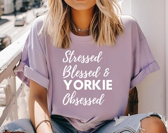Yorkie Obsessed Shirt, Yorkie Mom Shirt, Yorkie Dad Shirt for Men, Dog Shirts for Women, Yorkshire Terrier Gifts for Yorkie Owners Gift
