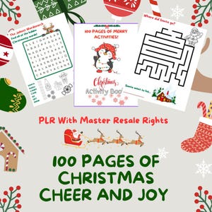 Coloring pages for Christmas activities, MRR/PLR resale rights, printable pages for children, Canva template sheets
