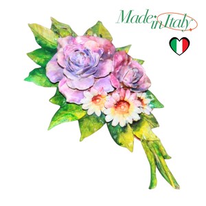 Handmade Terracotta Wall Decor with Roses and Flowers, Italian Pottery Leaf, Unique Ceramic Floral Art, Made in Italy Home Accent